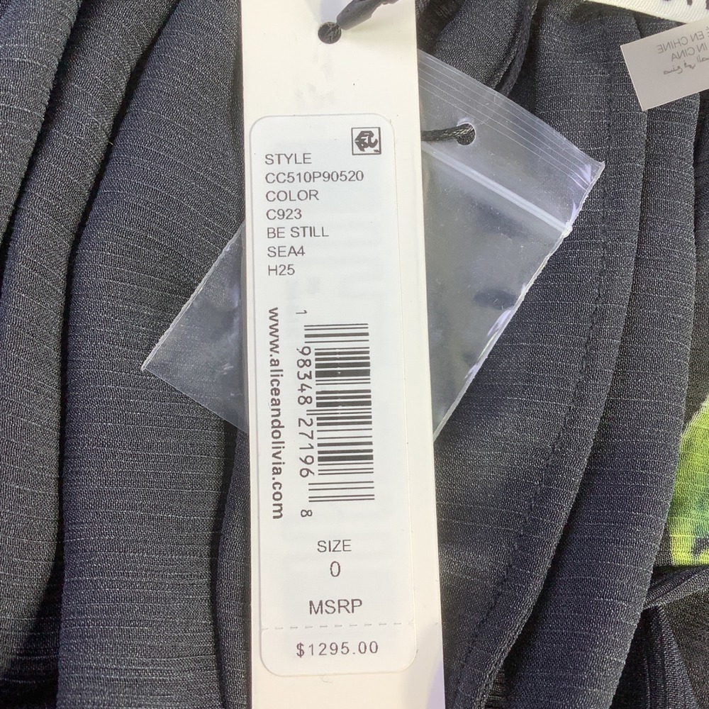 Alice + Olivia Be Still Floral Cape Maxi Dress Black Pink Rose Size 0 NWT - Picture 7 of 14